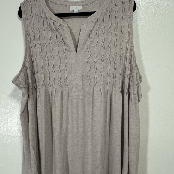 J. Jill Tops - J.Jill Sleeveless Textured Knit Tunic Top Neutral Beige Size 3xl